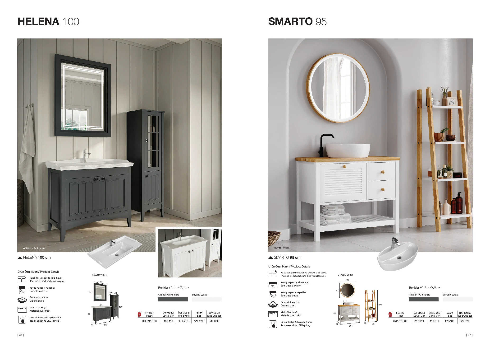 Smarto ölçü, renk ve katalog fiyat tablosu